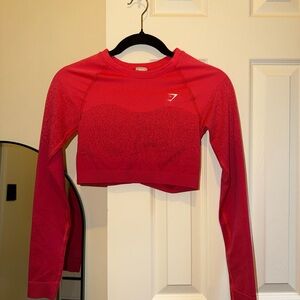 Gymshark Red Long Sleeve Crop Top